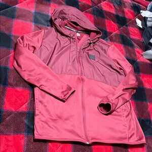 Under Armour Mens Hooded Zip Jacket - Burgundy/Maroon